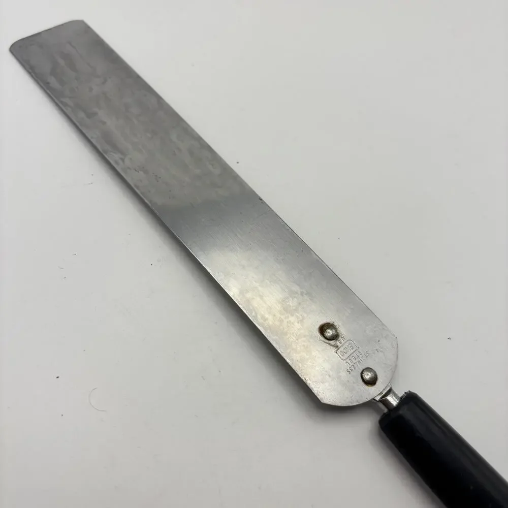 Vintage EKCO USA Stainless Steel Icing Spatula Black Handle Baking Tool